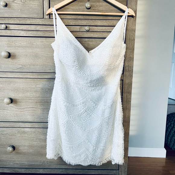 Dresses & Skirts - Great Condition! Anne Barge Dream with Me Beaded Minidress - Little White Dress